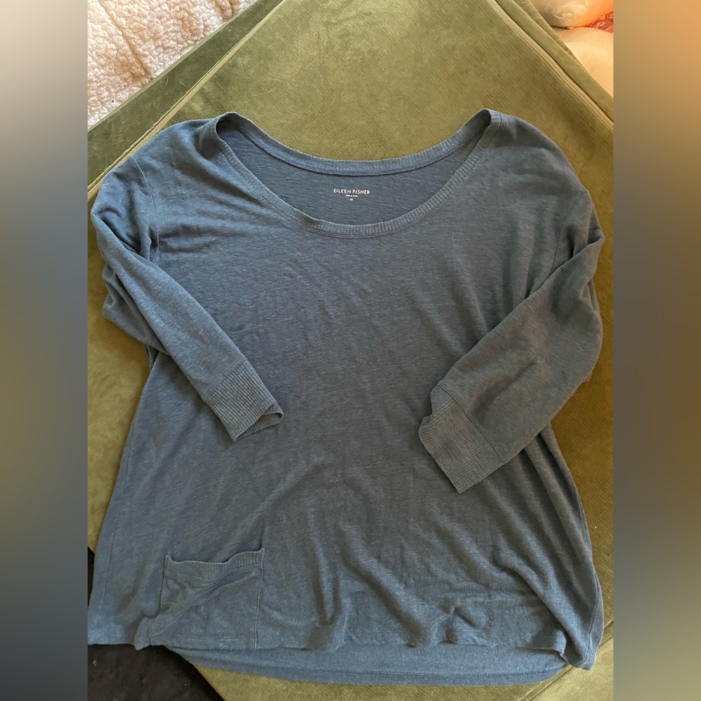 Eileen Fisher blue long sleeve tunic